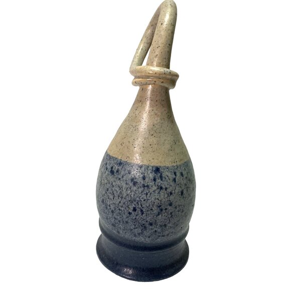 0RGY HORN STUDIO POTTERY GOBLET IRISH SPECKLED CLAY BLUE GLAZE HANDHELD VESSEL - Picture 5 of 9